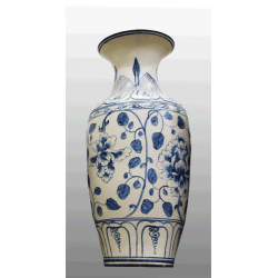Garden design blue vase